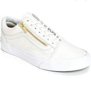 Vans Old School Zip White Leather Shoes